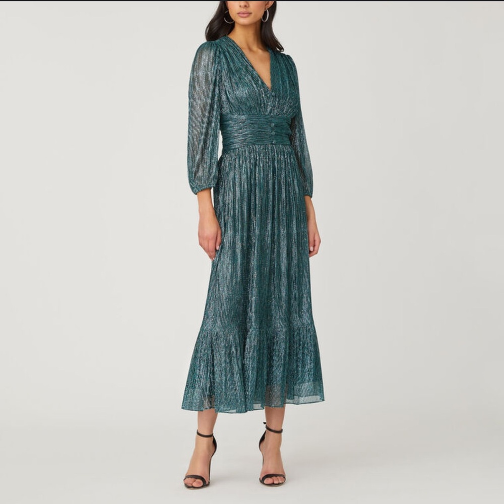 Shoshanna Teal Midi Dress